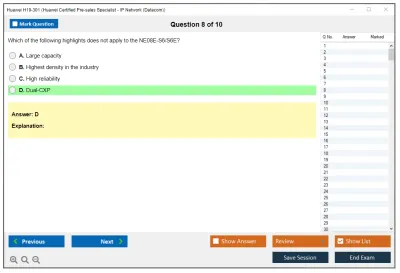 Huawei H19-301 Huawei Certified Pre-sales Associate-IP Network Practice test exam simulator test engine exam Prep practice test questions answers Image 8