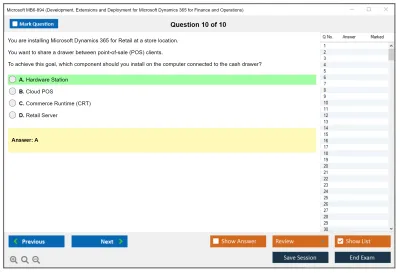 Microsoft MB6-894 Development, Extensions and Deployment for Microsoft Dynamics 365 for Finance and Operations Practice test exam simulator test engine exam Prep practice test questions answers Image 10