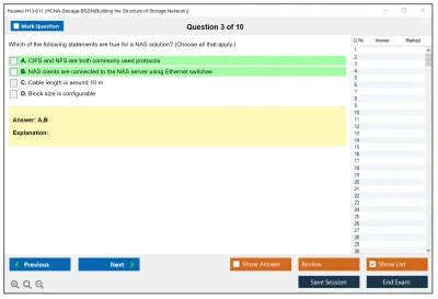 Huawei H13-611 HCNA-Storage-BSSN(Building the Structure of Storage Network) Practice test exam simulator test engine exam Prep practice test questions answers Image 3