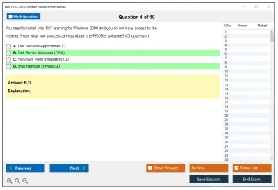 Dell DC0-200 Certified Server Professional Practice test exam simulator test engine exam Prep practice test questions answers Image 4