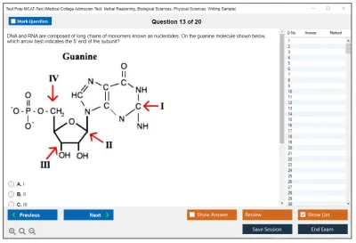 Test Prep MCAT-Test Medical College Admission Test: Verbal Reasoning, Biological Sciences, Physical Sciences, Writing Sample Practice test exam simulator test engine exam Prep practice test questions answers Image 13