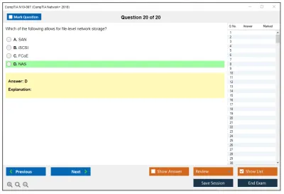 CompTIA N10-007 CompTIA Network+ 2018 Practice test exam simulator test engine exam Prep practice test questions answers Image 20