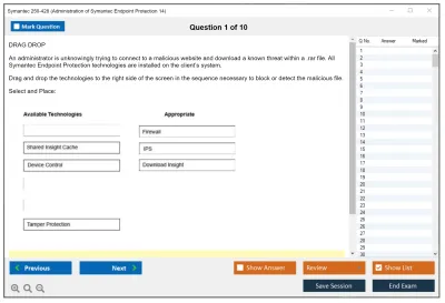 Symantec 250-428 Administration of Symantec Endpoint Protection 14 Practice test exam simulator test engine exam Prep practice test questions answers Image 1
