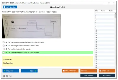 BCS MBP18 BCS Practitioner Certificate in Modelling Business Processes 2018 Practice test exam simulator test engine exam Prep practice test questions answers Image 2