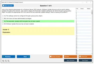 Nokia 4A0-112 Nokia IS-IS Routing Protocol Practice test exam simulator test engine exam Prep practice test questions answers Image 7