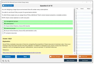 Microsoft AZ-304 Microsoft Azure Architect Design  Practice test exam simulator test engine exam Prep practice test questions answers Image 8
