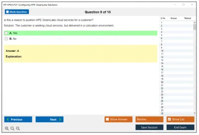 HP HPE0-P27 Configuring HPE GreenLake Solutions Practice test exam simulator test engine exam Prep practice test questions answers Image 9