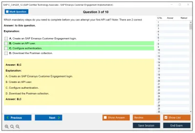 SAP C_C4H225_12 SAP Certified Associate - Implementation Consultant - SAP Emarsys Customer Engagement Practice test exam simulator test engine exam Prep practice test questions answers Image 3