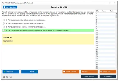 PMI PMI-RMP PMI Risk Management Professional (PMI-RMP) Exam Practice test exam simulator test engine exam Prep practice test questions answers Image 14