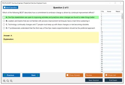 PEOPLECERT DevOps-Engineer PeopleCert DevOps Engineer Exam Practice test exam simulator test engine exam Prep practice test questions answers Image 2