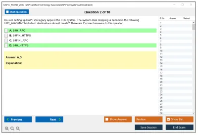 SAP C_FIOAD_2020 SAP Certified Technology AssociateSAP Fiori System Administration Practice test exam simulator test engine exam Prep practice test questions answers Image 2