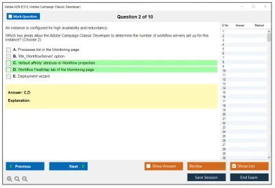 Adobe AD0-E312 Adobe Campaign Classic Developer Practice test exam simulator test engine exam Prep practice test questions answers Image 2