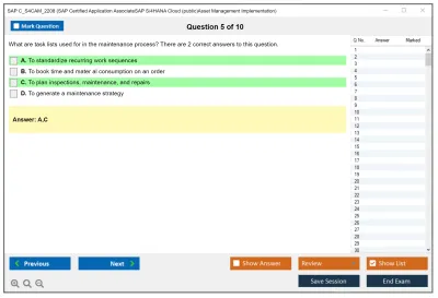 SAP C_S4CAM_2208 SAP Certified Application AssociateSAP S/4HANA Cloud (public)Asset Management Implementation Practice test exam simulator test engine exam Prep practice test questions answers Image 5