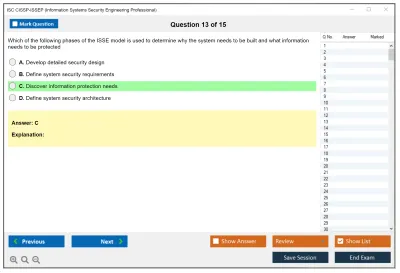 ISC2 CISSP-ISSEP Information Systems Security Engineering Professional Practice test exam simulator test engine exam Prep practice test questions answers Image 13
