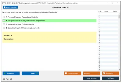 SAP C_S4CPS_2302 SAP Certified Application AssociateSAP S/4HANA Cloud (public)Professional Services Implementation Practice test exam simulator test engine exam Prep practice test questions answers Image 10