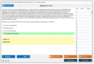 ECCouncil ECSAv10 EC-Council Certified Security Analyst (ECSA) v10 : Penetration Testing Practice test exam simulator test engine exam Prep practice test questions answers Image 4