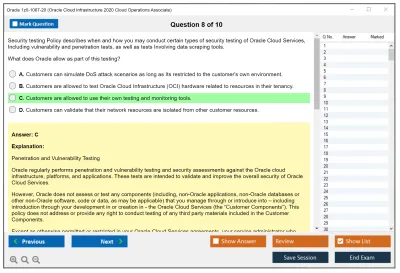 Oracle 1z0-1067-20 Oracle Cloud Infrastructure 2020 Cloud Operations Associate Practice test exam simulator test engine exam Prep practice test questions answers Image 8