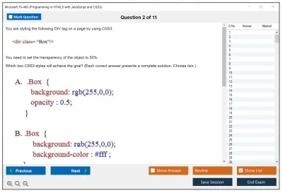 Microsoft 70-480 Programming in HTML5 with JavaScript and CSS3 Practice test exam simulator test engine exam Prep practice test questions answers Image 2