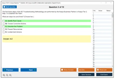 Avaya 7241X Avaya Equinox™ Solution with Avaya AuraÂ® Collaboration Applications Support Exam Practice test exam simulator test engine exam Prep practice test questions answers Image 3