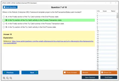 UiPath UiARD UiPath Certified Advanced RPA Developer Practice test exam simulator test engine exam Prep practice test questions answers Image 7