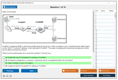 Fortinet NSE6_FWB-6.4 Fortinet NSE 6 - FortiWeb 6.4 Practice test exam simulator test engine exam Prep practice test questions answers Image 1