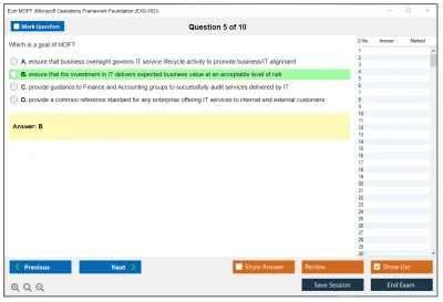 Exin MOFF Microsoft Operations Framework Foundation (EX0-102) Practice test exam simulator test engine exam Prep practice test questions answers Image 5