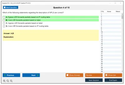 Huawei H31-124_V2.0 HCIP-Carrier IP V2.0 Practice test exam simulator test engine exam Prep practice test questions answers Image 4