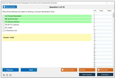 Oracle 1z0-1059 Oracle Revenue Management Cloud Service 2019 Implementation Essentials Practice test exam simulator test engine exam Prep practice test questions answers Image 3