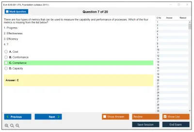 Exin EX0-001 ITIL Foundation (syllabus 2011) Practice test exam simulator test engine exam Prep practice test questions answers Image 7