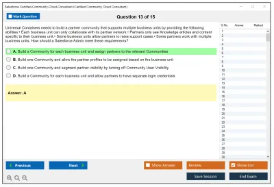 Salesforce Certified-Community-Cloud-Consultant Salesforce Certified Community Cloud Consultant Practice test exam simulator test engine exam Prep practice test questions answers Image 13