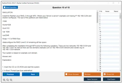 RedHat RH202 RHCT (Redhat Certified Technician) RH202 Practice test exam simulator test engine exam Prep practice test questions answers Image 10