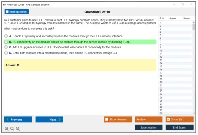 HP HPE0-S60 Delta - HPE Compute Solutions Practice test exam simulator test engine exam Prep practice test questions answers Image 9