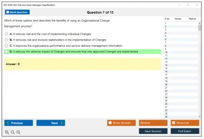 SDI SD0-302 Service Desk Manager Qualification Practice test exam simulator test engine exam Prep practice test questions answers Image 7