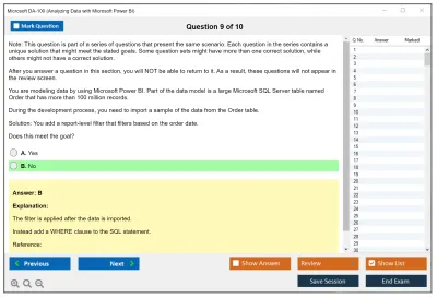 Microsoft DA-100 Analyzing Data with Microsoft Power BI Practice test exam simulator test engine exam Prep practice test questions answers Image 9