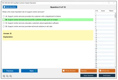 HDI HD0-400 HDI Qualified Customer Support Specialist Practice test exam simulator test engine exam Prep practice test questions answers Image 9