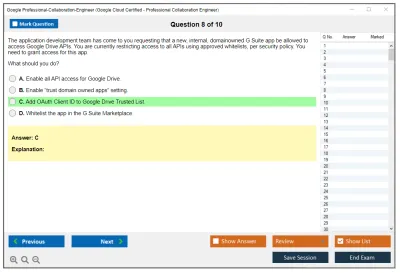 Google Professional-Collaboration-Engineer Google Cloud Certified - Professional Collaboration Engineer Practice test exam simulator test engine exam Prep practice test questions answers Image 8