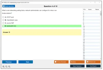 HP HPE6-A70 Aruba Certified Mobility Associate Exam Practice test exam simulator test engine exam Prep practice test questions answers Image 4