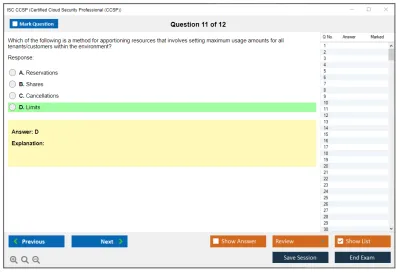 ISC2 CCSP Certified Cloud Security Professional (CCSP) Practice test exam simulator test engine exam Prep practice test questions answers Image 11