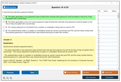 ISC2 SSCP Systems Security Certified Practitioner Practice test exam simulator test engine exam Prep practice test questions answers Image 16