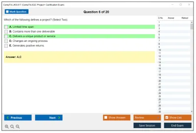 CompTIA JK0-017 CompTIA E2C Project+ Certification Exam Practice test exam simulator test engine exam Prep practice test questions answers Image 6