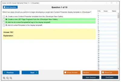 Oracle 1z0-430 Oracle WebCenter Portal 11.1.1.8 Essentials Practice test exam simulator test engine exam Prep practice test questions answers Image 1