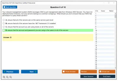 SolarWinds SCP-500 SolarWinds Certified Professional Practice test exam simulator test engine exam Prep practice test questions answers Image 6