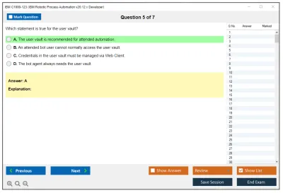 IBM C1000-123 IBM Robotic Process Automation v20.12.x Developer Practice test exam simulator test engine exam Prep practice test questions answers Image 5