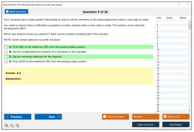 Microsoft MS-100 Microsoft 365 Identity and Services Practice test exam simulator test engine exam Prep practice test questions answers Image 9