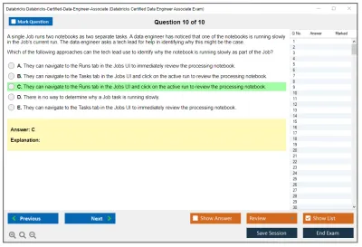 Databricks Databricks-Certified-Data-Engineer-Associate Databricks Certified Data Engineer Associate Exam Practice test exam simulator test engine exam Prep practice test questions answers Image 10