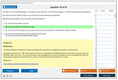 Microsoft AZ-400 Microsoft Azure DevOps Solutions Practice test exam simulator test engine exam Prep practice test questions answers Image 16