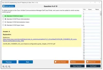 Cisco 300-070 Implementing Cisco IP Telephony &amp; Video, Part 1 v1.0 Practice test exam simulator test engine exam Prep practice test questions answers Image 9
