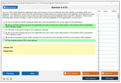 Amazon AWS AWS-DevOps-Engineer-Professional-DOP-C01 AWS DevOps Engineer Professional (DOP-C01) Practice test exam simulator test engine exam Prep practice test questions answers Image 6