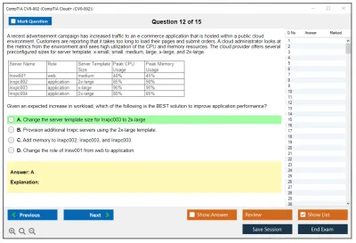 CompTIA CV0-002 CompTIA Cloud+ (CV0-002) Practice test exam simulator test engine exam Prep practice test questions answers Image 12