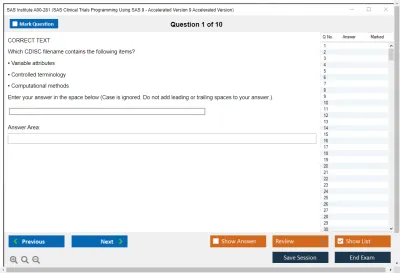 SAS Institute A00-281 SAS Clinical Trials Programming Using SAS 9 - Accelerated Version 9 Accelerated Version Practice test exam simulator test engine exam Prep practice test questions answers Image 1